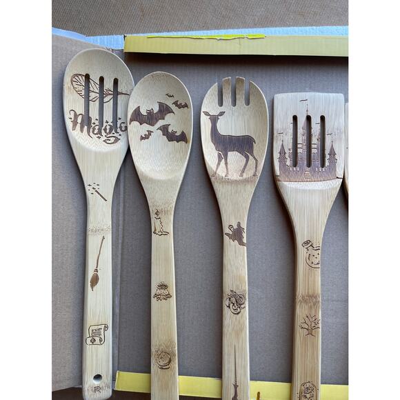 New 6 Piece Riviera Harry Potter Themed Bamboo Kitchen Utensils - Picture 4 of 6